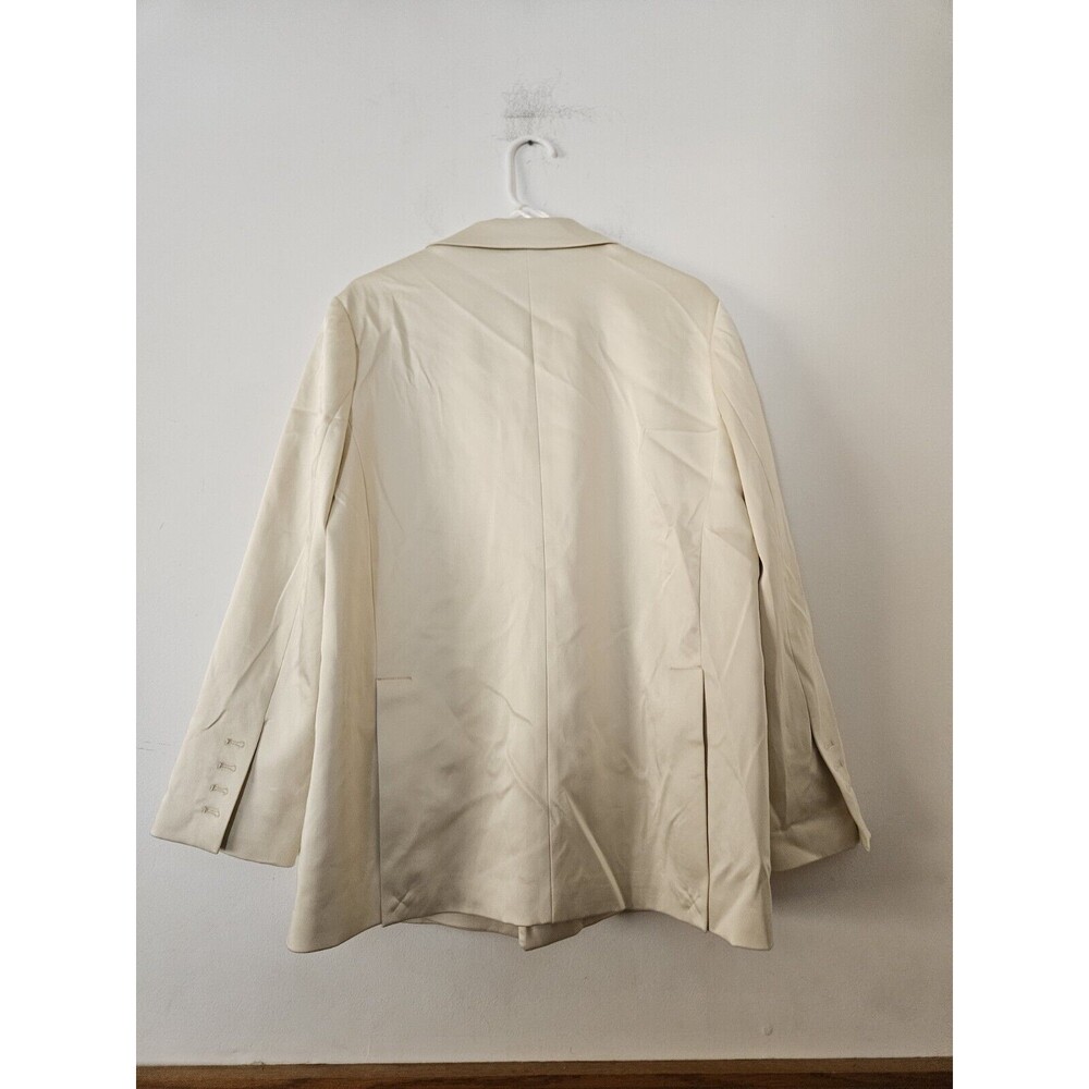 ZARA NWT ZARA OVERSIZED SATIN EFFECT BLAZER Size S Cream/Ivory - Picture 11 of 13